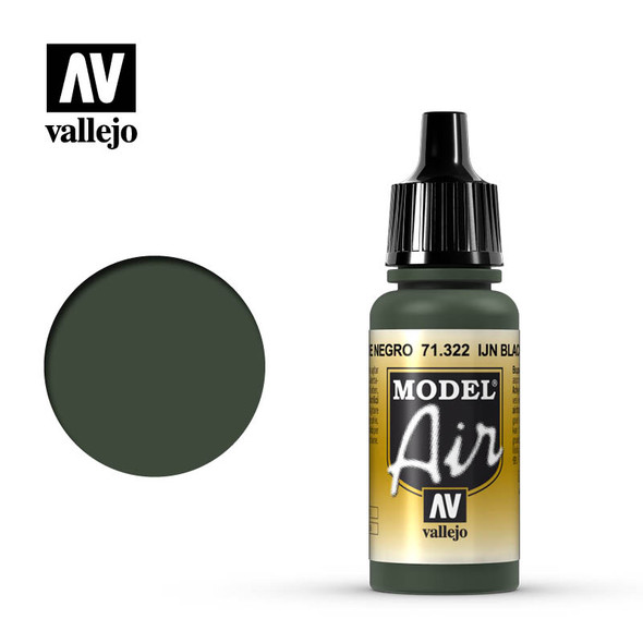 VLJ71322 - Vallejo - Model Air: IJN Black Green - 17mL Bottle - Acrylic  / Water Based - Flat