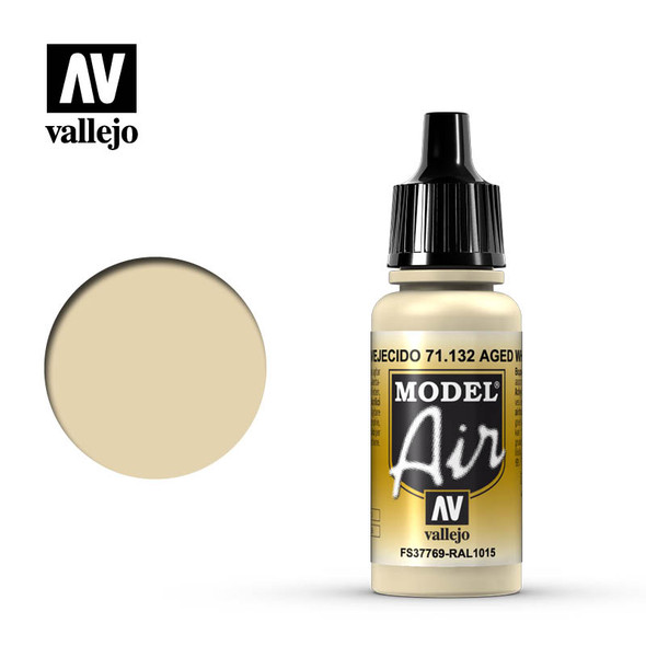 VLJ71132 - Vallejo - Model Air: Aged White - 17mL Bottle - Acrylic / Wa ter Based - Flat - FS 37855