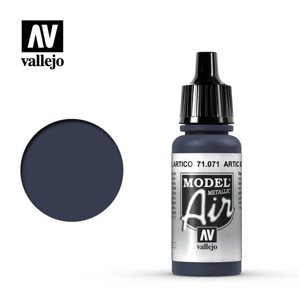 VLJ71071 - Vallejo - Model Air: Metallic Arctic Blue - 17mL Bottle - Ac rylic / Water Based - Flat