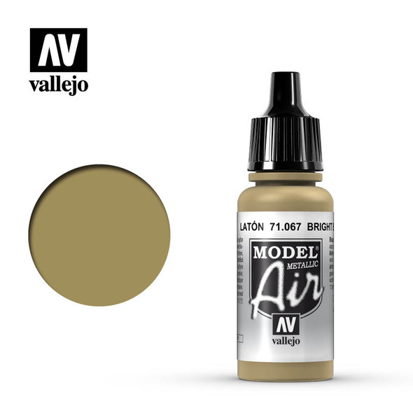 VLJ71067 - Vallejo - Model Air: Bright Brass - 17mL Bottle - Acrylic /  Water Based - Flat