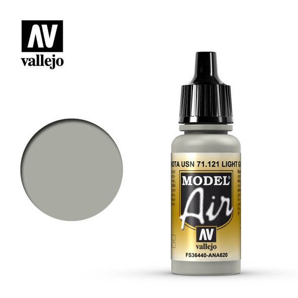 VLJ71121 - Vallejo - Model Air: Light Gull Grey - 17mL Bottle - Acrylic  / Water Based - Flat - FS 36440