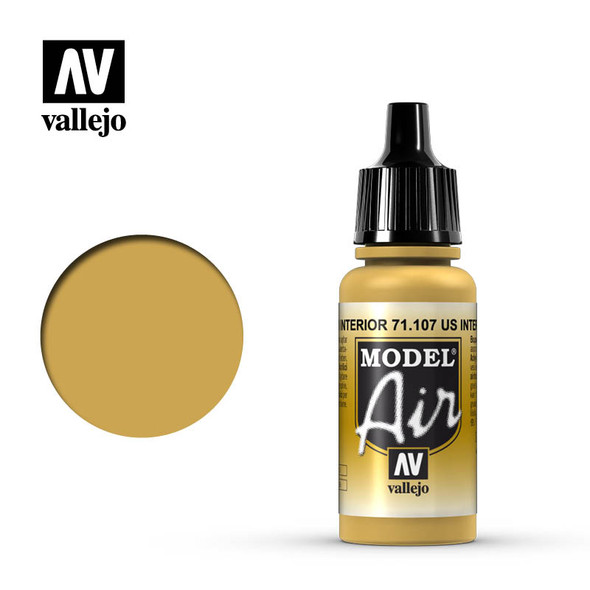 VLJ71107 - Vallejo - Model Air: US Interior Yellow - 17mL Bottle - Acry lic / Water Based - Flat