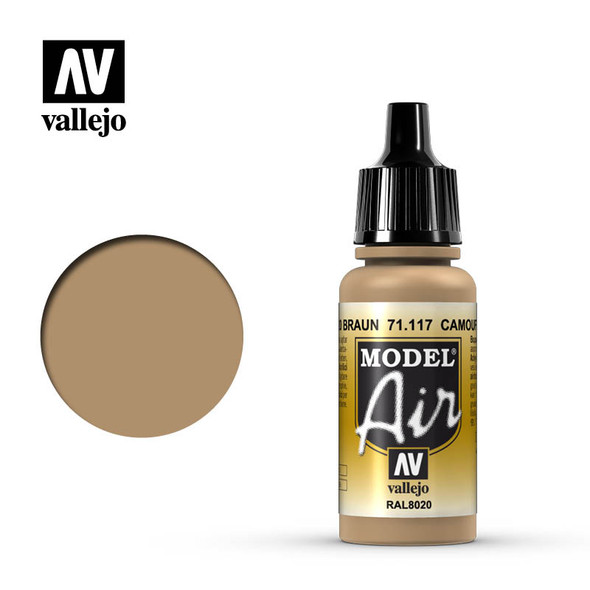 VLJ71117 - Vallejo - Model Air: Camouflage Brown - 17mL Bottle - Acryli c / Water Based - Flat