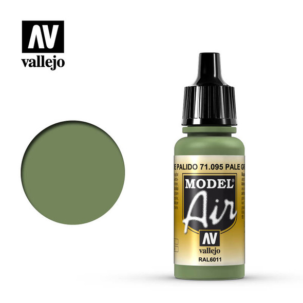 VLJ71095 - Vallejo - Model Air: Pale Green - 17mL Bottle - Acrylic / Wa ter Based - Flat