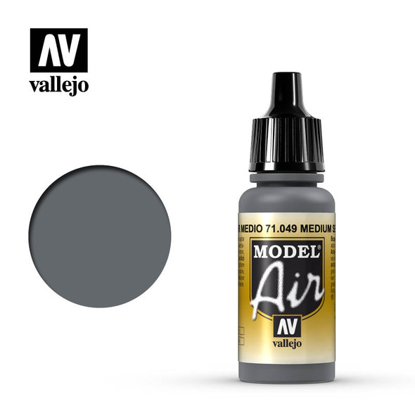 VLJ71049 - Vallejo - Model Air: Medium Sea Grey - 17mL Bottle - Acrylic  / Water Based - Flat - FS 36357