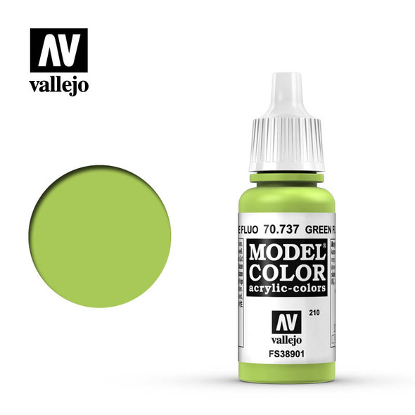 VLJ70737 - Vallejo - Model Colour: Fluorescent Green - 17mL Bottle - Ac rylic / Water Based - Flat