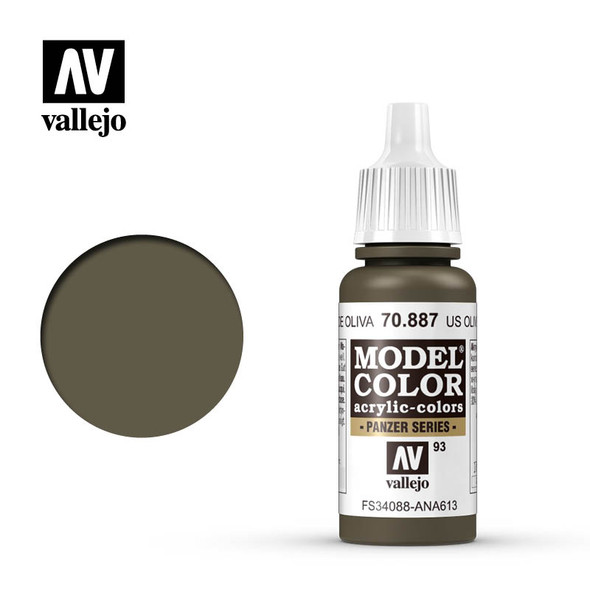 VLJ70887 - Vallejo Model Color US Olive Drab ANA613 FS34088 - 17ml - Acrylic