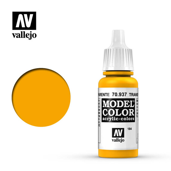 VLJ70937 - Vallejo - Model Colour: Trans Yellow - 17mL Bottle - Acrylic  / Water Based - Flat - FS 38907