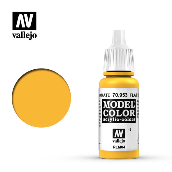 VLJ70953 - Vallejo Model Color Flat Yellow - 17ml - Acrylic