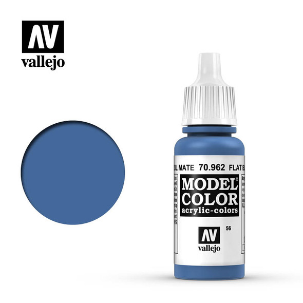 VLJ70962 - Vallejo - Model Colour: Flat Blue - 17mL Bottle - Acrylic /  Water Based - Flat - FS 35180