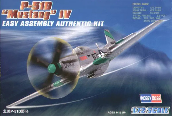 Hobbyboss 1/72 P-51D Mustang Easy Assembly Kit