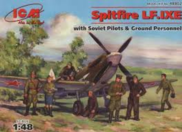 ICM48802 - ICM - 1/48 Spitfire LF.IXE w/Pilots & Grnd.