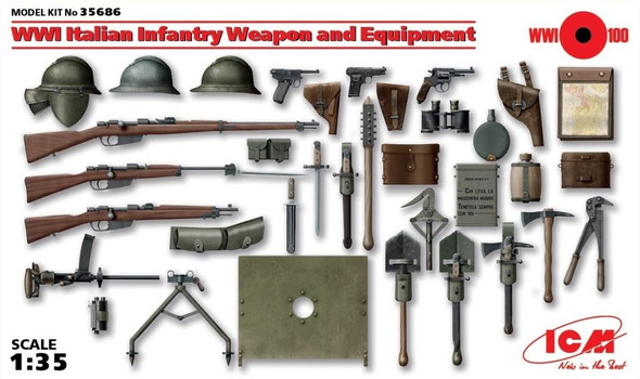 ICM35686 - ICM - 1/35 WWI Italian Infantry Weapons & Equipment