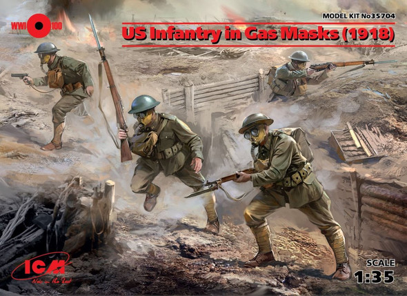 ICM35704 - ICM - 1/35 US Infantry in Gas Masks (1918)