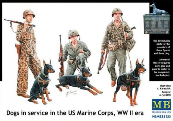 MBL35155 - Master Box - 1/35 USMC WWII Dogs in Service