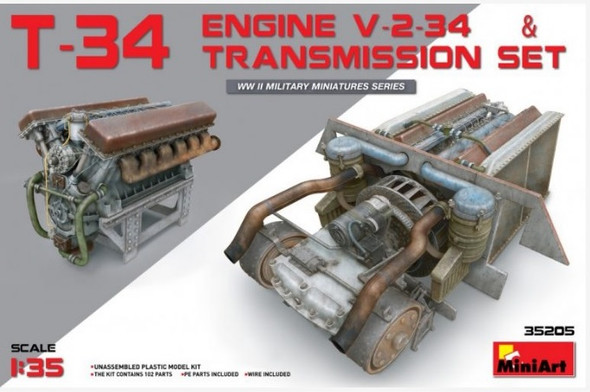 MIA35205 - MiniArt - 1/35 T-34 Engine/Transmission Set