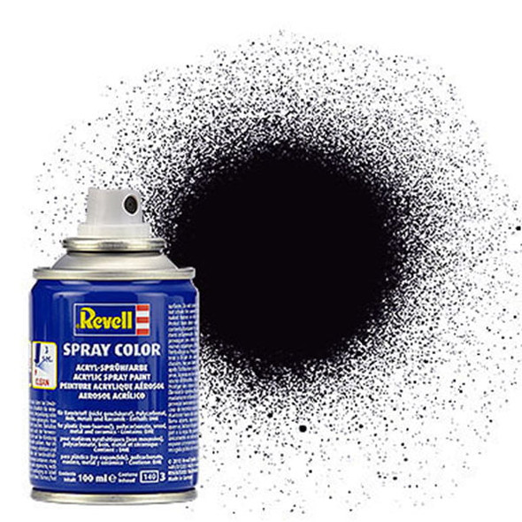 RAG34302 - Revell 18ml Acrylic Paint - Spray Color: Black Silk Matt