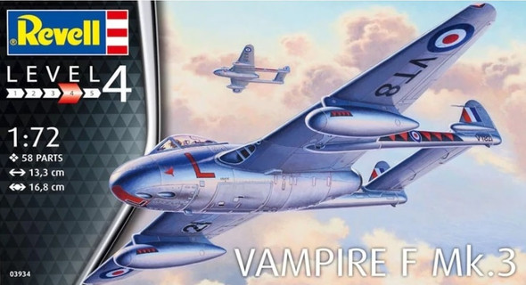 RAG03934 - Revell - 1/72 Vampire F Mk.3 (Special Hobby kit) (Discontinued)