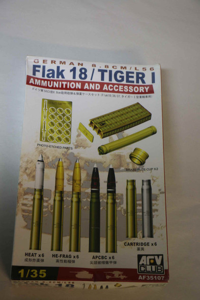 AFVAF35107 - AFV Club - 1/35 German 8.8cm L/56 Ammo&Accesr Set (Flak 18 and Tiger I)