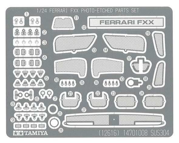 TAM12616 - Tamiya - 1/24 Ferrari FXX Photo-Etch Detail Set (Discontinued)