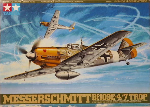 TAM61063 - Tamiya 1/48 Messerschmitt Bf109E-4/7 TROP
