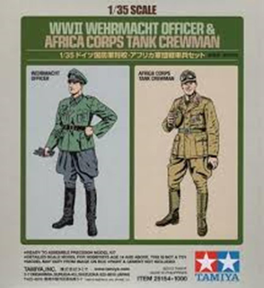 TAM25154 - Tamiya - 1/35 WWII Wehrmacht Officer & Africa  Tank Crewman (Discontinued)