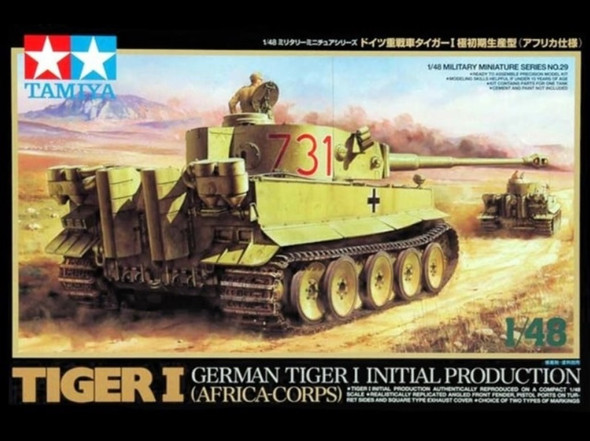 TAM32529 - Tamiya - 1/48 Tiger I Africa Corps - Init. Prod. (Discontinued)
