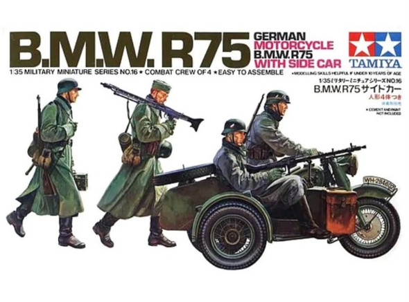 TAM35016 - Tamiya - 1/35 BMW R75 With Side Car (Discontinued)