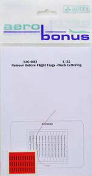 ABN320003 - Aero Bonus - 1/32 Remove Before Flight Flags Black Lettering