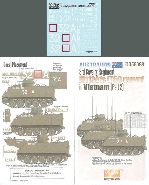 EFDD356088 - Echelon Fine Details 1/35 Australian M113A1 in Vietnam Pt.2