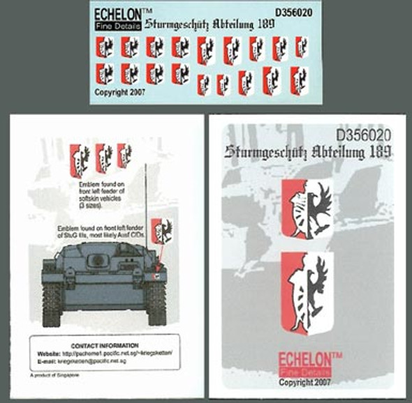 EFDD356020 - Echelon Fine Details 1/35 Panzer Regiment HG Panther decals