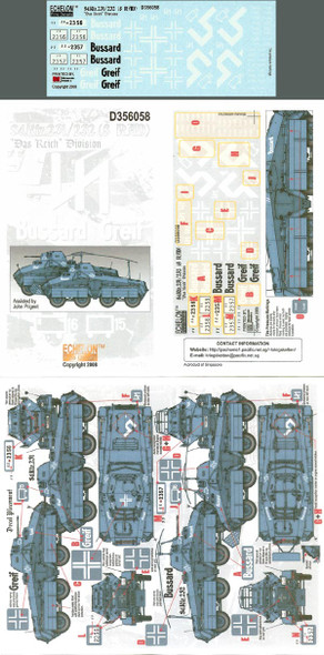 EFDD356058 - Echelon Fine Details 1/35 Sd.Kfz.231/232 (8 RAD) decals