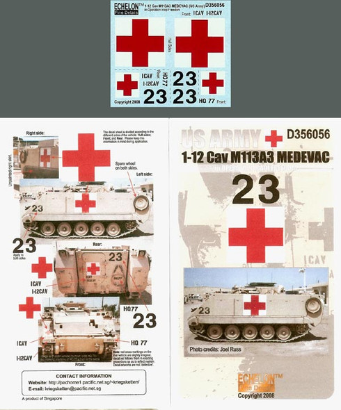 EFDD356056 - Echelon Fine Details 1/35 1-12 Cav M113A3 Medevac in Iraq