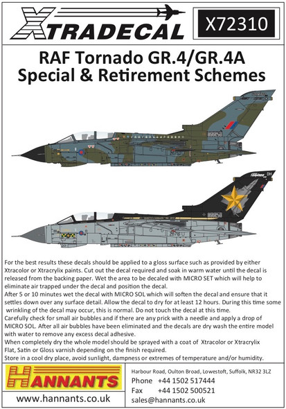 EXDX72310 - ExtraDecal 1/72 RAF Tornado Retirement