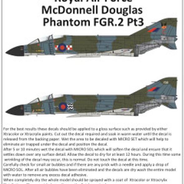 EXDX72292 - ExtraDecal 1/72 Royal Air Force McDonnell Douglas Phantom FGR.2 part 3 Decal Sheet