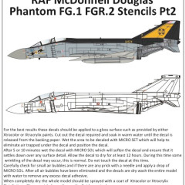 EXDX72289 - ExtraDecal 1/72 RAF McDonnell Dougals Phantom FG1/FGR2 stencils Part 2