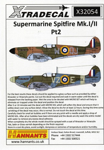 EXD32054 - ExtraDecal 1/32 Spitfire Mk.I/II Part 2