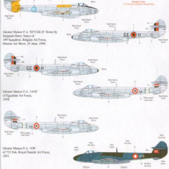 EXDX32052 - ExtraDecal 1/32 Gloster Meteor F.4 pt.2 Overseas Users