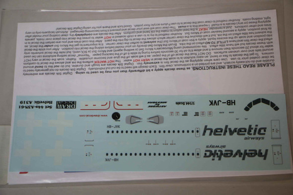 DRW44S-A3N-61 - Draw Decals 1/144 A319 Helvetic (HB-JVK) Airline decals