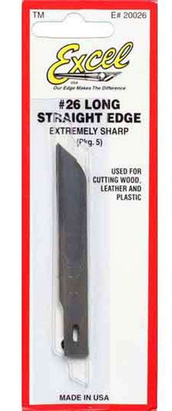 EXC20026 - Excel #26 Long Straight Edge Blades (5pcs)