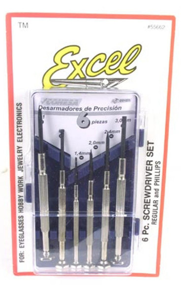 EXC55662 - Excel 6 pc. Jewellers Screwdriver Set