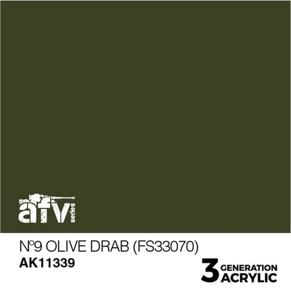 AKI11339 - AK Interactive 3rd Generation No.9 Olive Drab FS33070