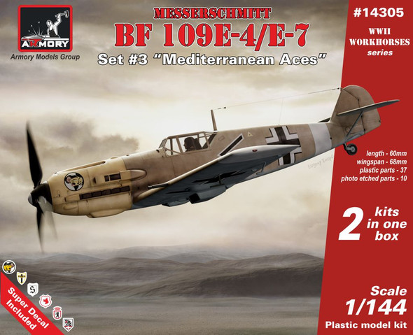 ARYAR14305 - Armory 1/144 Bf 109E-4/7 Mediterranean Aces