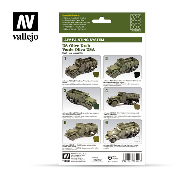 VLJ78402 - Vallejo AFV Painting System US Olive Drab