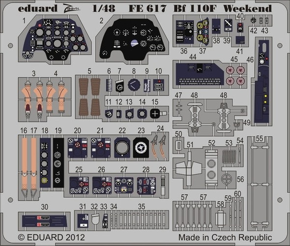 EDUFE617 - Eduard Models 1/48 BF110F Nachtjager Cockpit PE
