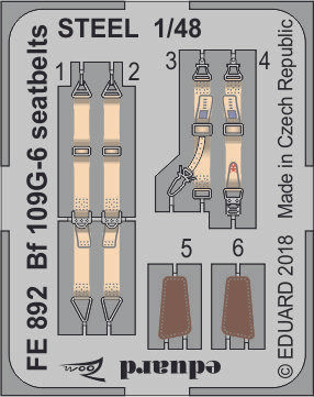 EDU644001 - Eduard Models 1/48 BF109G-6 Instrument Panel/Seatbelt
