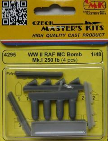 CMK4295 - Czech Master Kits 1/48 WWII RAF 250lb Bombs (4pcs)