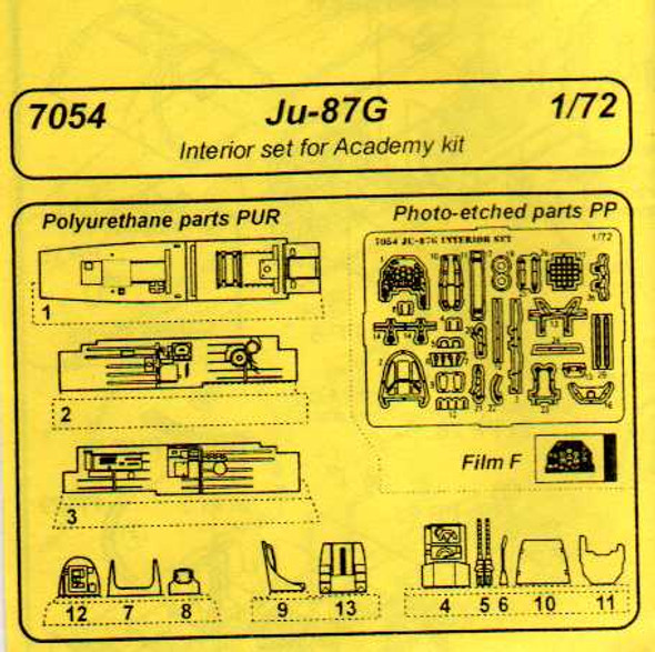 CMK7054 - Czech Master Kits 1/72 Ju-87G interior (ACA)