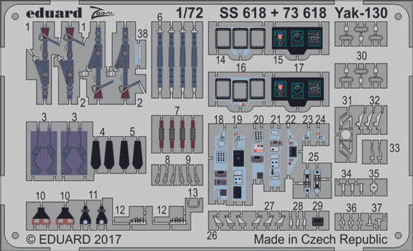 EDU73618 - Eduard Models 1/72 Yak-130 Details - For Zvezda Kit