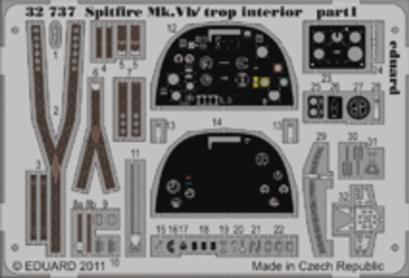 EDU32737 - Eduard Models 1/32 Spitfire Mk.Vb/Trop Interior S.A - For Hobby Boss Kit